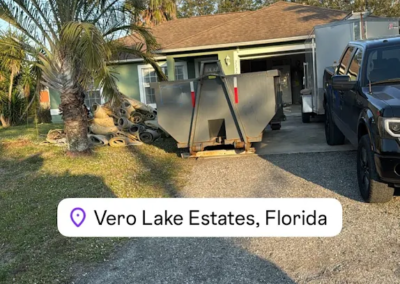 Roll off container used for construction and cleanup in Vero Lake Estates Florida
